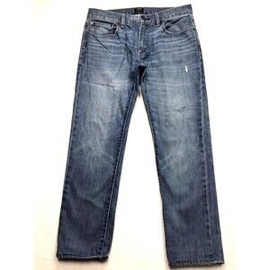J CREW Jeans Men 31/30 (32x27 actual) DRIGGS Light Wash Whisker Denim Blue